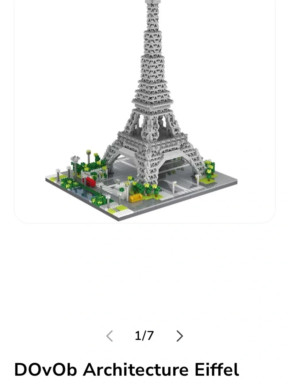 Micro Blocks Eiffel Tower Architecture Building Set by OVO - Gray